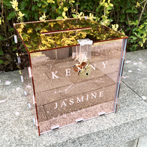 ins style fashion acrylic box red envelope box gift box lottery box bride and groom with hand gift box customization