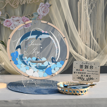 Straw Rabbit Knot Wedding Love Wood Chip Sign To Shake Sound Photo Frame Sign Roster Name This Creative Personality Round Transparent