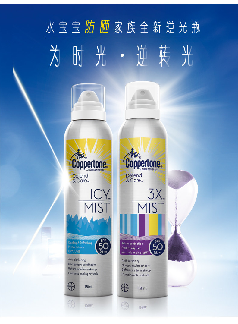 Coppertone 水宝宝 新款防蓝光隔离防晒喷雾 150ml 图3