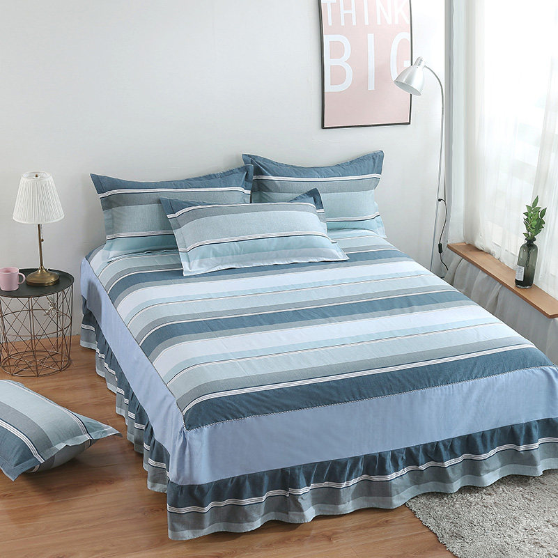 Bedspread single-piece cotton bed skirt dust cover with skirt summer cotton skirt type Simmons mattress cover non-slip four seasons