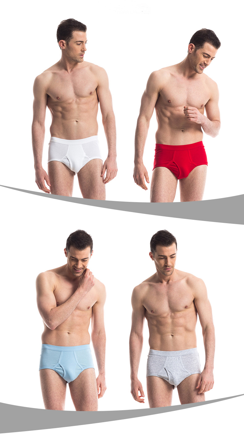 (3 nạp) ba khẩu súng đồ lót nam bằng vải cotton cao đến trung và quần lót cũ có tuổi với màu đỏ lớn 40668 quan lot dep
