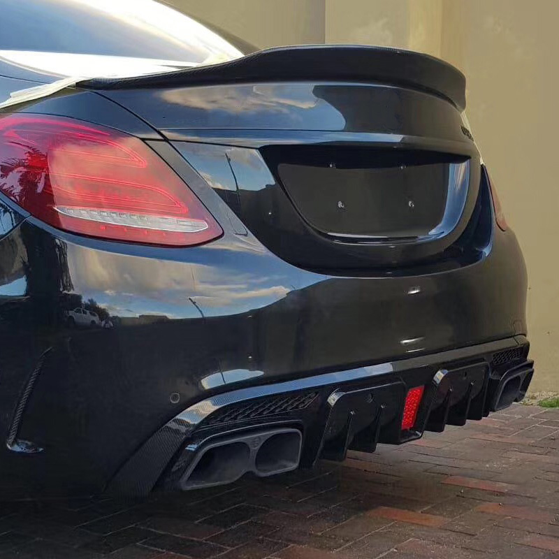 Mercedes-Benz CLA220 C-Class C200L 260L E-Class E300L Carbon Fiber PSM Babos Rear Lip Tail Throat Tail
