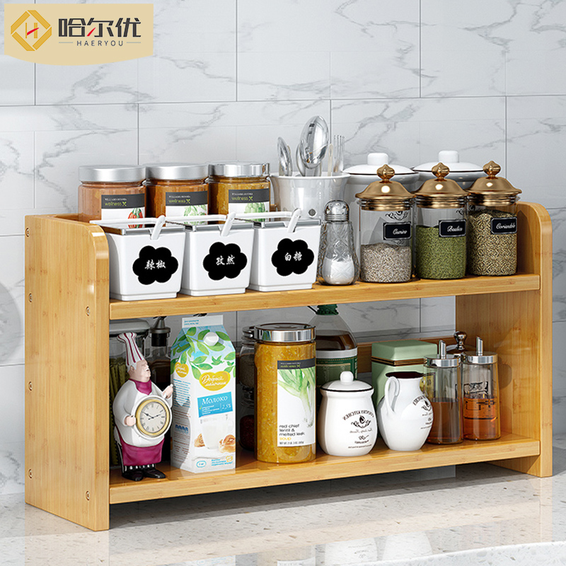 Kitchen Shelve Table surface Multi-functional Seasoning Jar Frame Tool Holder Multilayer Home Oil Salt Sauce Vinegar Seasoned With Floor Shelf