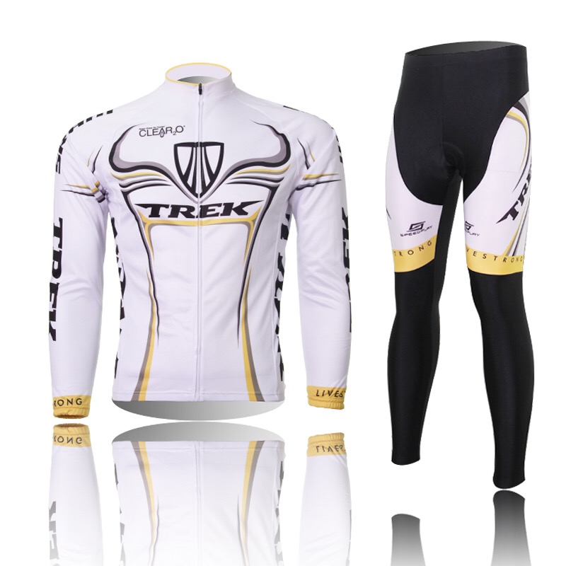 White spring and autumn mountain bike team equipped with long-sleeved cycling suits pulley suits quick-drying sweat-wicking men's and women's models