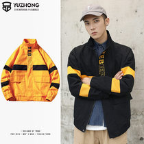 2022 Spring new mens jacket Youth Korean version Relaxed Student Clothes and Chains Tide Card Casual Tooling Jacket