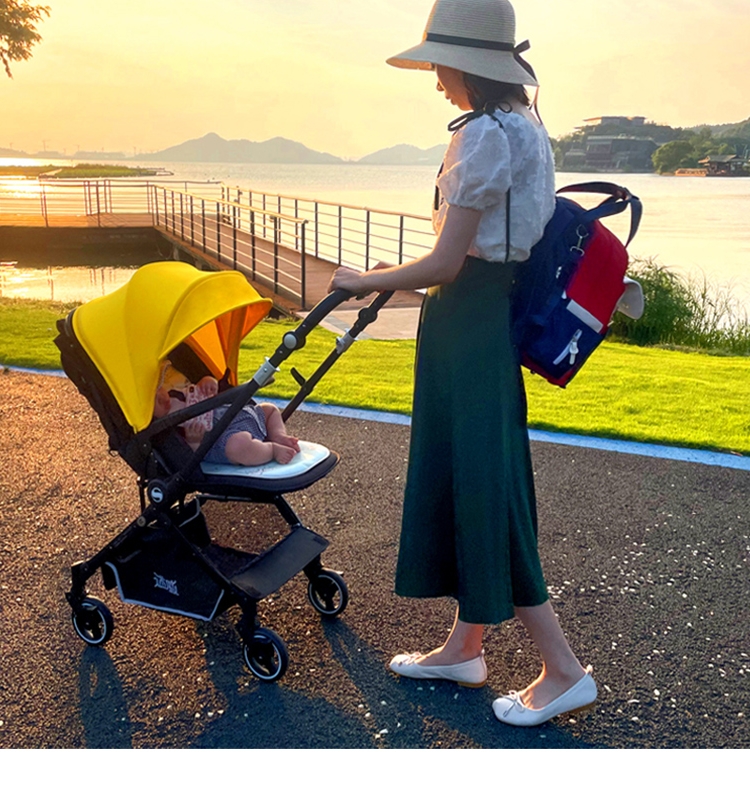 Shuwei baby stroller can sit, lie down, lightweight folding two-way high view newborn baby umbrella stroller one-click closing