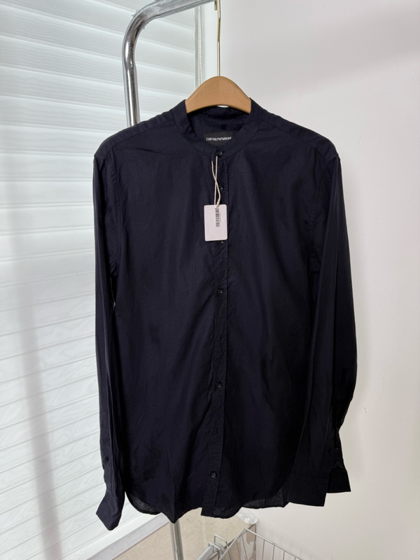 Armani Ea Men's Casual Shirt with Stand Collar, Versatile Shirt