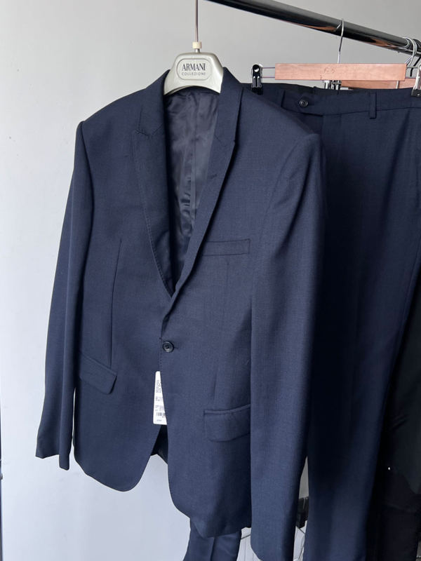 Men's Suit Set Pure Wool Business Casual Fashion Trendy Shoulder Pad Formal Suit Jacket and Pants