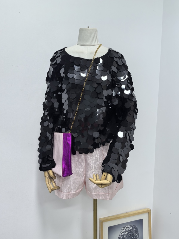 Ea Armani Runway Style Party Annual Meeting Women's Sweater Fashionable Sequin Eye-Catching Women's Sweater Top Ea Armani Runway Style Party Annual Meeting Women's Sweater Fashionable Sequin Eye-Catching Women's Sweater Top