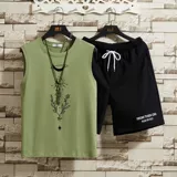 Трендовый жилет для отдыха, летний комплект, футболка с коротким рукавом, шорты для школьников, свободный крой