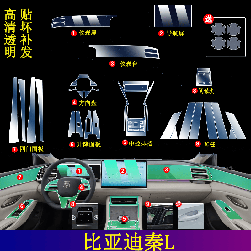 Byd Qin L Dm-I Interior Center Console Film Button Protection Navigation Screen Tempered Glass Car Modification Accessories Byd Qin L Dm-I Interior Center Console Film Button Protection Navigation Screen Tempered Glass Car Modification Accessories