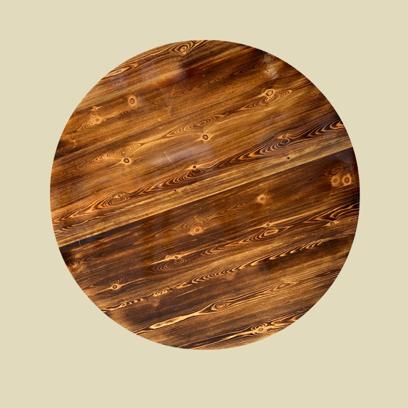 Charcoal Burning Round Table Panel Solid Wood Large Round Table Night City Volleyball Fast Food Restaurant Table Economy Type Cedar Wood Assembly Roundtable