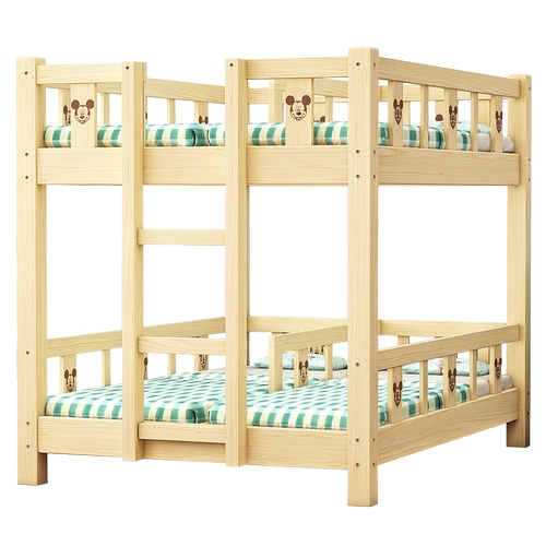 Двухэтажная кровать для детского сада из натурального дерева для школьников