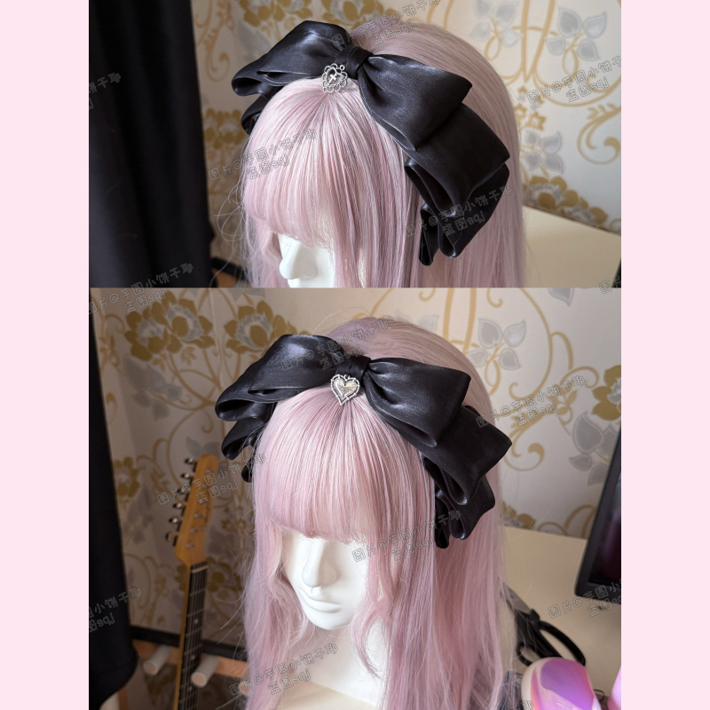 Taro Balls Are Popular! Japanese-Style Hairbands with Fine Glitter, Mass-Produced Bow Ties with a Satin Silk Feel, Giving a Luxurious and Mature Vibe