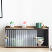 Dust-proof cup storage rack living room office desktop cabinet light luxury cup rack put coffee glass shelf