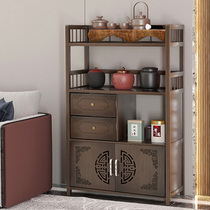 Tea room shelving solid wood tea set tea containing cabinet tea cabinet tea table edge tea shelf Chinese tea shelf Bogu frame