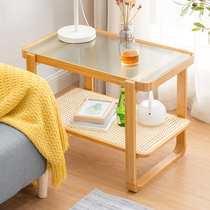 Day-style living room sofa edge a few square creative corners a few glass small tea table modern minimalist small square table objects shelf
