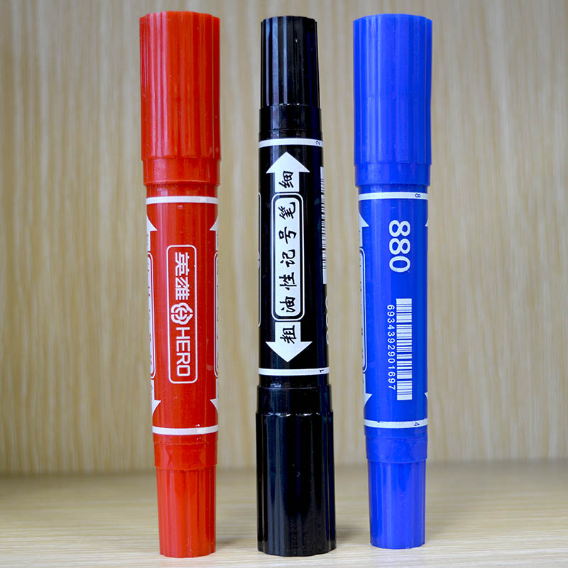 HERO hero 880 large double-headed oily marker pen black red blue express logistics double-headed special pen