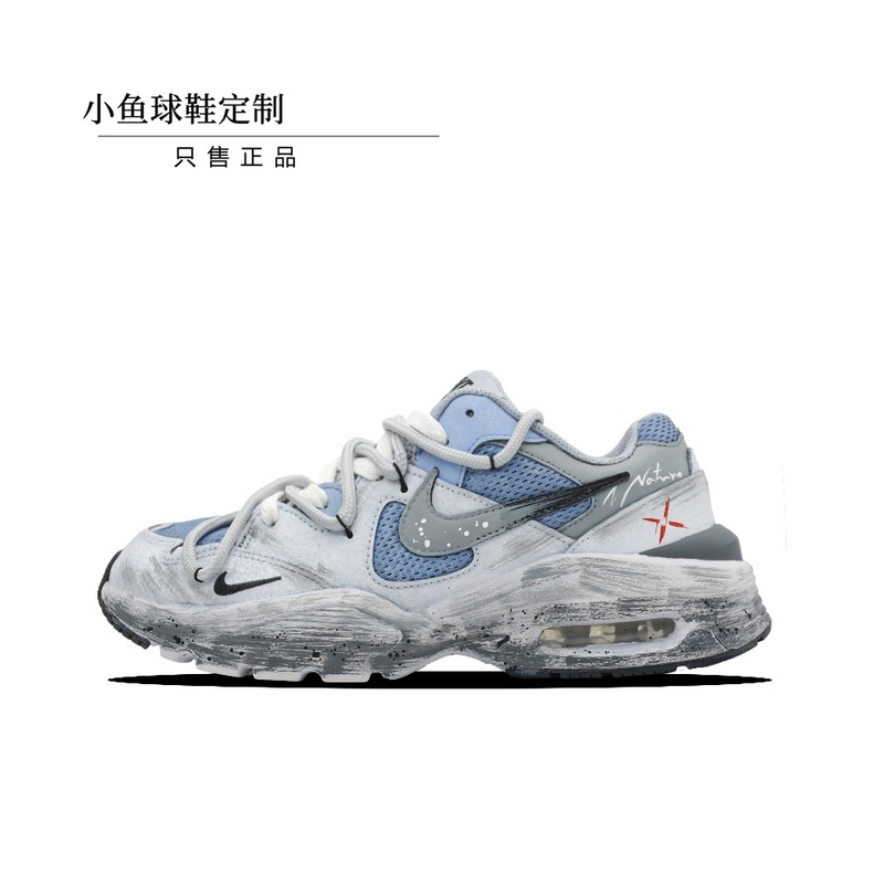 Sneakers Custom Nike Air Max Fusion Mesh Leather Fabric Cross Goth Low Top Running Shoes