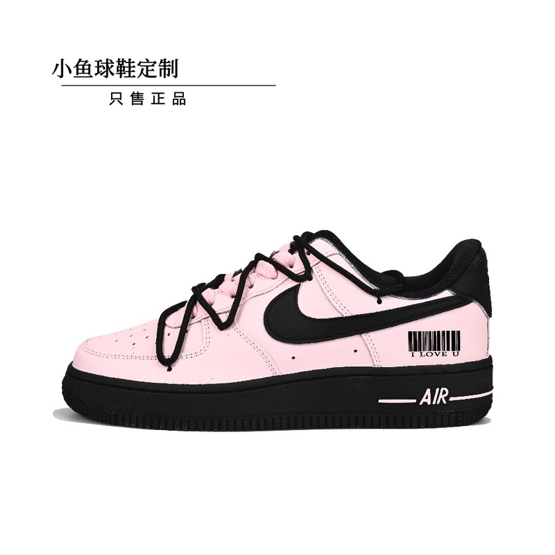 Customized Sneakers Nike Air Force1Af1 Air Force One, Sweet and Cool Style, Reverse Sweetheart Design, Low-Top Women's Shoes