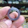 Hetian jade blue and white seed card 16 thin strips ring retro style ring circle cultural play beads running circle jade ring hanging ornament