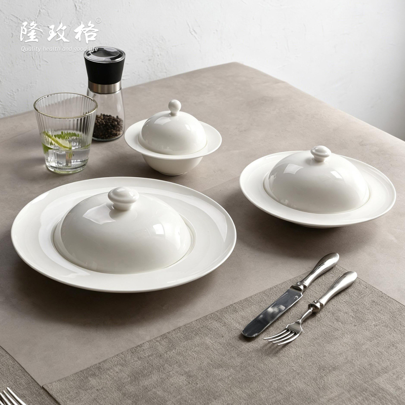 Bone China Abalone Plate with Lid, Ceramic French-Style Pasta Plate, Western-Style Plate, Exquisite Breakfast Presentation, High-End Tableware Bone China Abalone Plate with Lid, Ceramic French-Style Pasta Plate, Western-Style Plate, Exquisite Breakfast Presentation, High-End Tableware