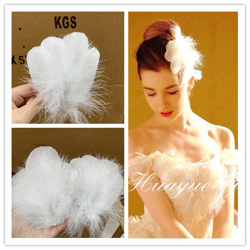 Bride Feather Headdress White Feather Shaped Headdress Ballet Cygnet Stage Performance Wedding Photography Feather