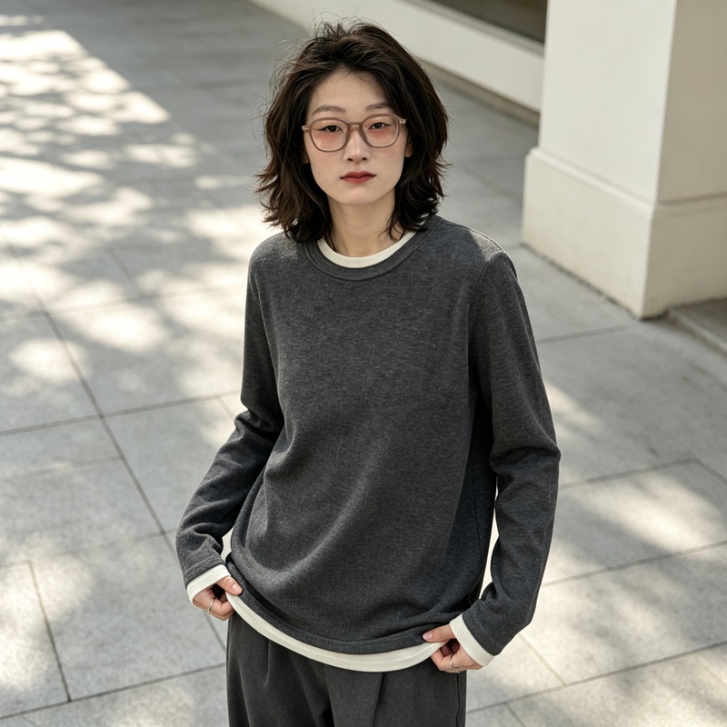 【Clearance Item】Versatile Formula Knit Sweater, Layered Look, Faux Two-Piece Inner Top, High-End Feel, Versatile Long Sleeves 【Clearance Item】Versatile Formula Knit Sweater, Layered Look, Faux Two-Piece Inner Top, High-End Feel, Versatile Long Sleeves