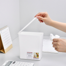 ins Wind dormitory desktop small trash can white mini trash basket student bedroom with lid trash can paper basket