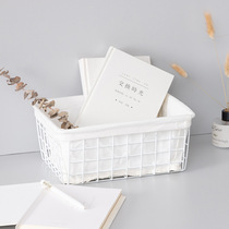 ins iron storage basket desktop storage basket desk storage basket iron shelf dormitory cosmetics storage rack