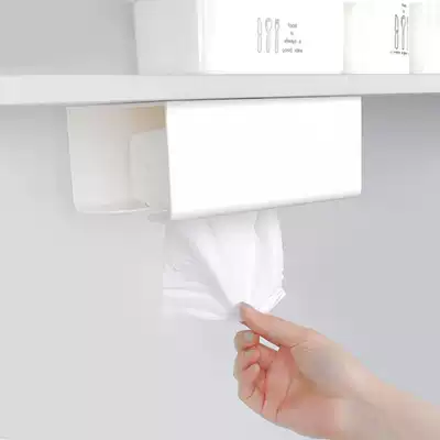 Punch-free tissue box no trace sticker dressing room toilet sanitary paper box wall-mounted kitchen sanitary carton garbage bag storage