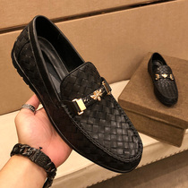 BV official website New Lofu shoes mens shoes leather Bean shoes cowhide weaving tide British lazy people a pedal