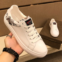 European station mens shoes joint name Liden Armani leather printed small white shoes mens Korean version of leisure Tide brand shoes shoes