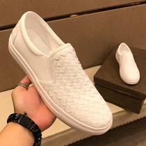 BV cowhide woven breathable loafers mens 2021 summer a pedal casual leather shoes fashion fashionable mens shoes