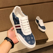 Cool printing small white shoes men Korean version of Wild 2021 New breathable denim board shoes mens fashion brand mens shoes