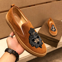 Official website DWR UGG Bean shoes mens shoes leather frosted acne Korean version of the tide casual one pedal Joker lazy shoes