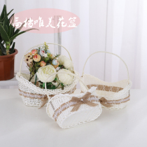 Flower girl flower basket wedding decorations bridesmaid portable basket wedding supplies household decorations candy basket fruit basket