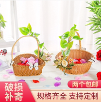 Flower boy flower basket wedding flower flower basket flower flower basket portable wedding simulation flower wedding Western dance flower basket supplies