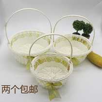 Flower girl flower basket childrens flower petal basket wedding supplies bridesmaids hand basket souvenir flower basket childrens dance basket