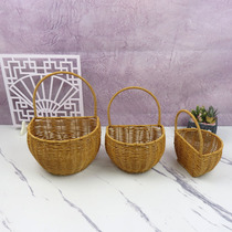 Iron art rattan choreography kitchen ginger garlic containing basket hanging wall-mounted hanging wall containing fake flower wall flower basket flower basket