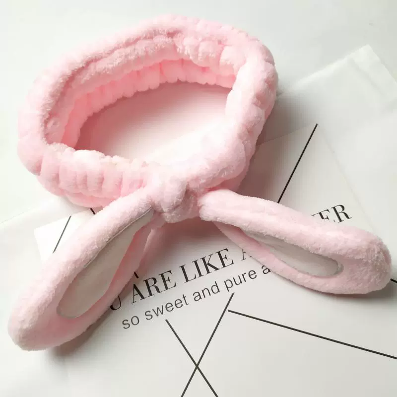 Tai thỏ sang trọng băng đô nữ Hàn Quốc rửa mặt lưới đỏ mặt nạ tóc vòng mũ đội đầu đơn giản băng đô trang sức - Phụ kiện tóc