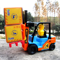 Engineering toy set large size forklift model car children inertia forklift boy crane baby gift