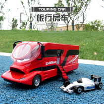 Double-decker bus toy car model simulation alloy car boy puzzle metal back force childrens RV set