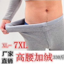 Autumn and winter high waist mens increased gattening warm pants oversize thicken plus suede easy autumn pants fattener cotton pants