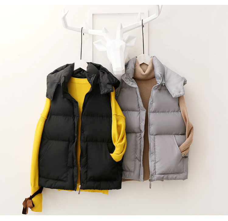 Áo vest nữ xuống đoạn ngắn mùa thu và mùa đông vest bánh mì Học sinh Hàn Quốc dày lên ấm áp áo khoác hoang dã áo khoác bò nữ