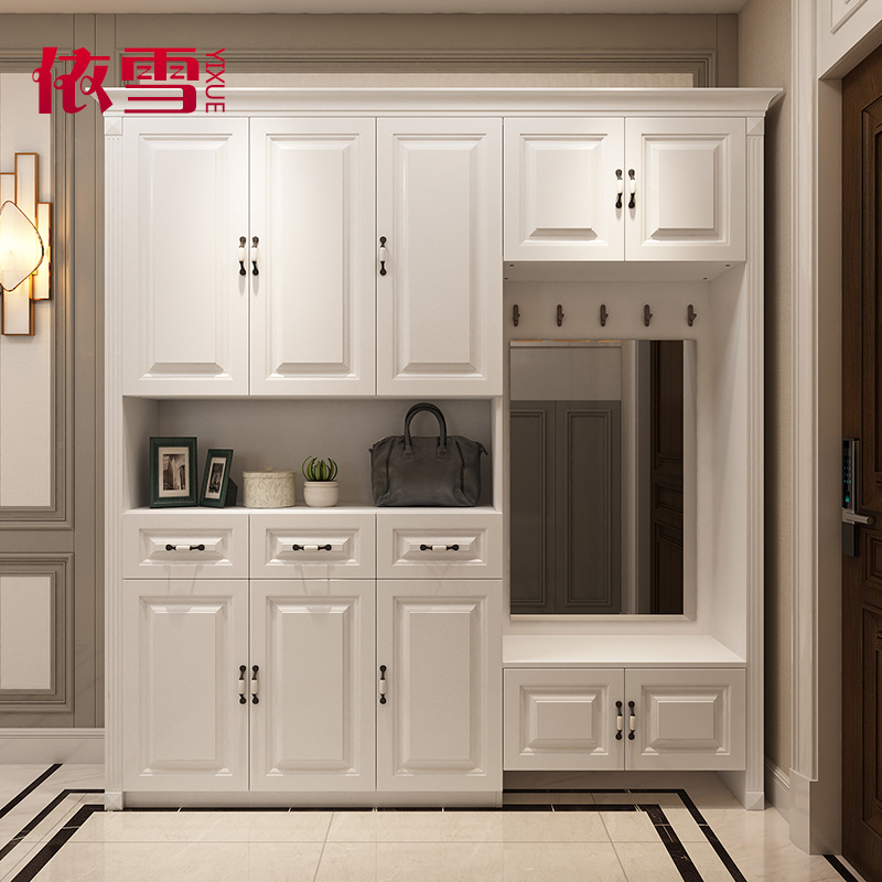 Shoe cabinet hall cabinet entry into the home cloak cabinet porch cabinet integrated storage custom with mirror cabinet home door against the wall screen