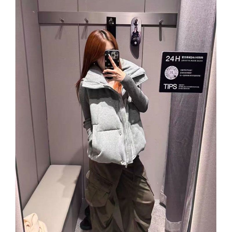 Corduroy Stand-Collar Cotton Vest for Women, Winter 2025 New Style, Relaxed and Lazy Feel, Warm and Thickened Vest Jacket