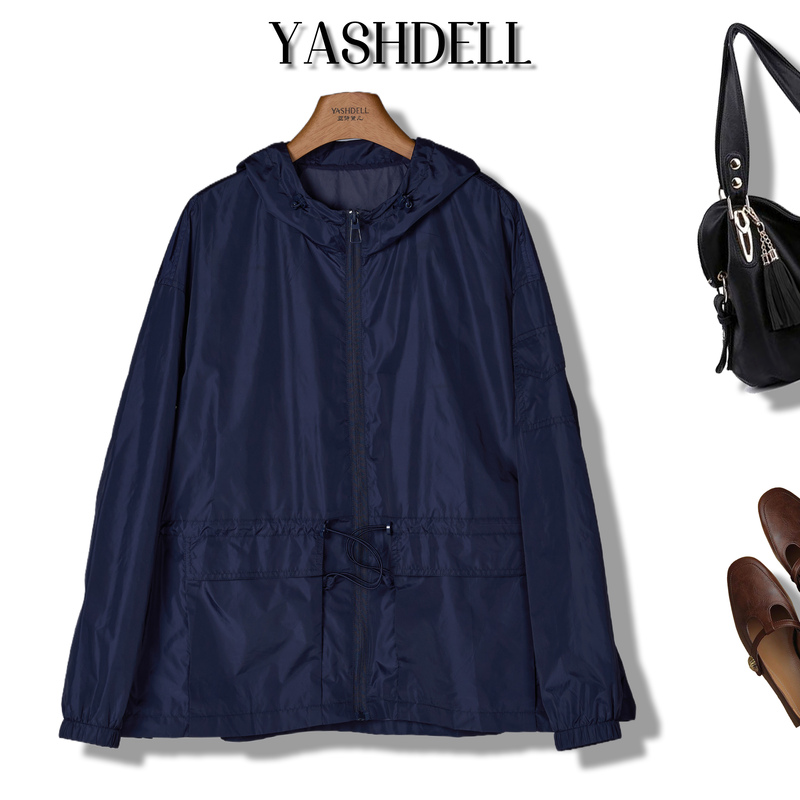 2026 Spring New Versatile Casual Hooded Jacket Korean Style Loose and Stylish Drawstring Women's Jacket