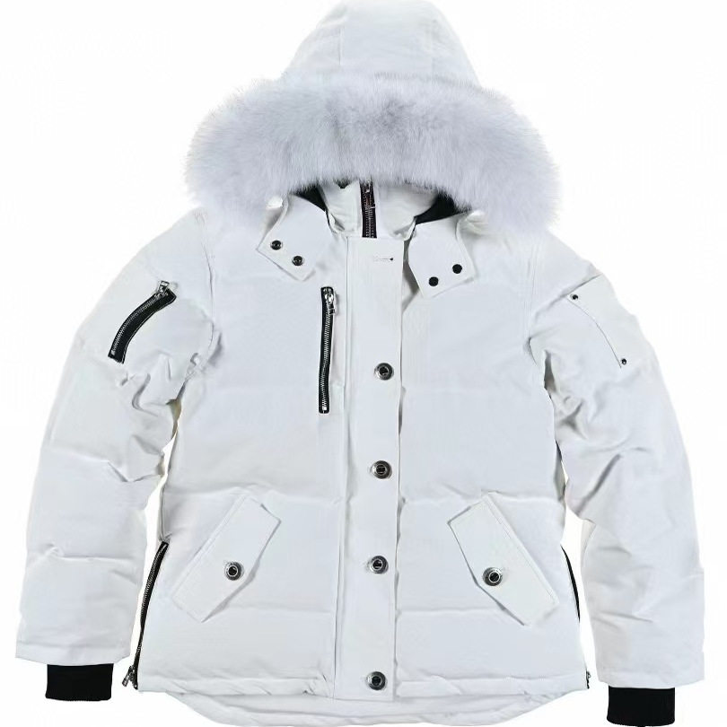 Winter Fox Fur Hooded 3Q Down Jacket Women Palm Moose 3