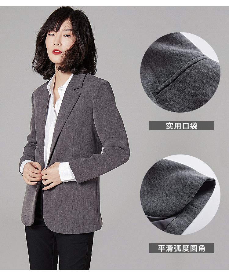 Xiye Ni màu đen phù hợp với áo khoác nữ chuyên nghiệp trang trí cơ thể mỏng một nút nhỏ phù hợp với phiên bản Hàn Quốc của phù hợp với khí chất áo blazer nữ